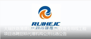 大瑞铁路蒲缥站至蒲缥物流中心铁路专用线工程项目选聘招标代理机构公开比选公告